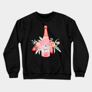 Cheers! Rosé with Peonies and Strawberries Crewneck Sweatshirt